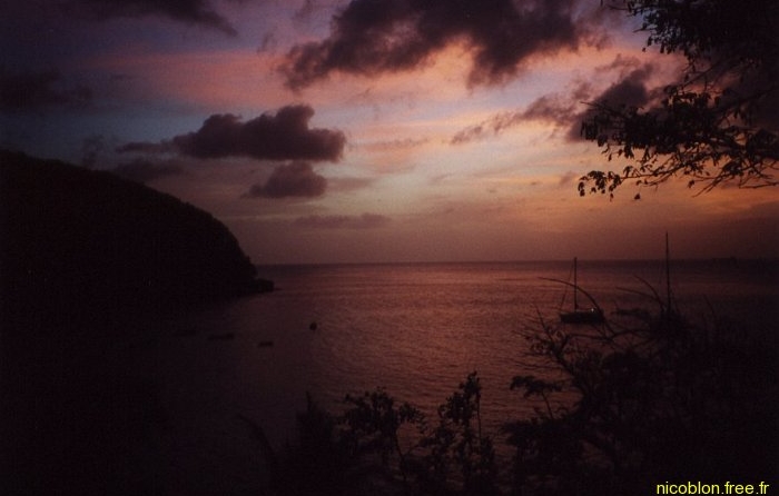 couché de soleil à Anse Figuier